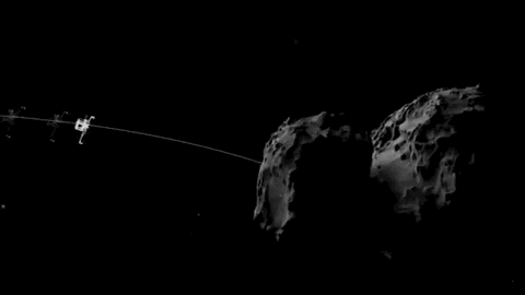 Rover landing onto a comet.
